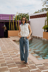 Billie Vest - Faded Stripe