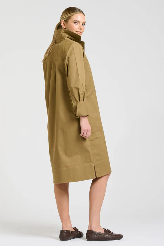 The Jane Utility Popover Dress- Khaki
