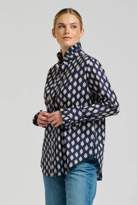 The Olivia Shirt- Navy Double Diamond