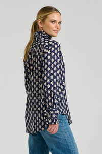 The Olivia Shirt- Navy Double Diamond