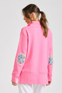 The Collar Sweatshirt - Hot Pink/Floral