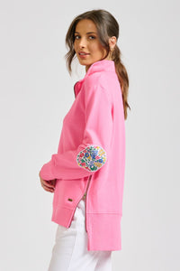 The Collar Sweatshirt - Hot Pink/Floral