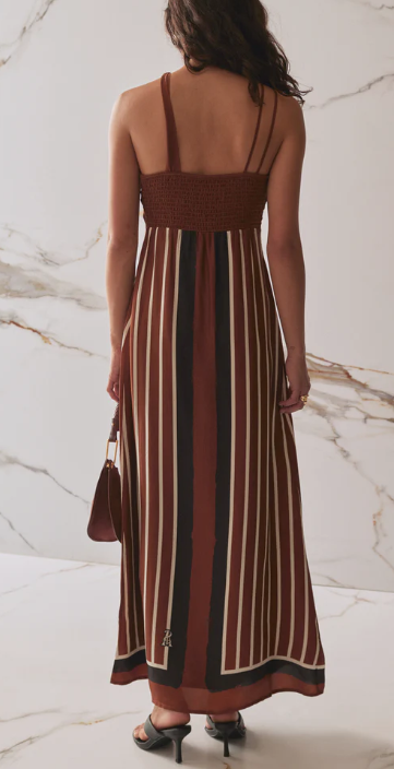 The Ellery Dress - Cherrywood Stripe