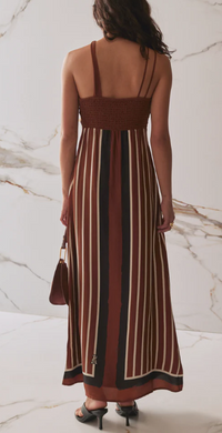 The Ellery Dress - Cherrywood Stripe