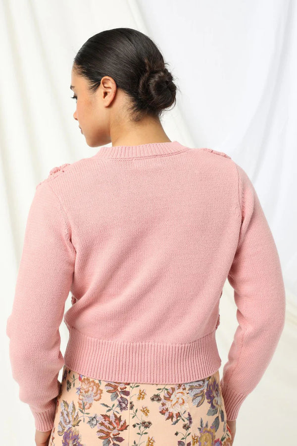 Audrey Knitted Cardigan- Rose