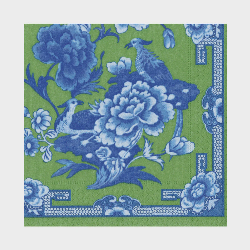 Green & Blue Plate Lunch Napkin