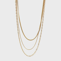 Amour Triple Gold Necklace