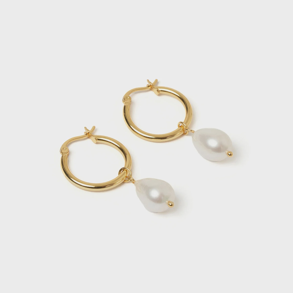 Augusta Gold & Pearl Hoop Earrings