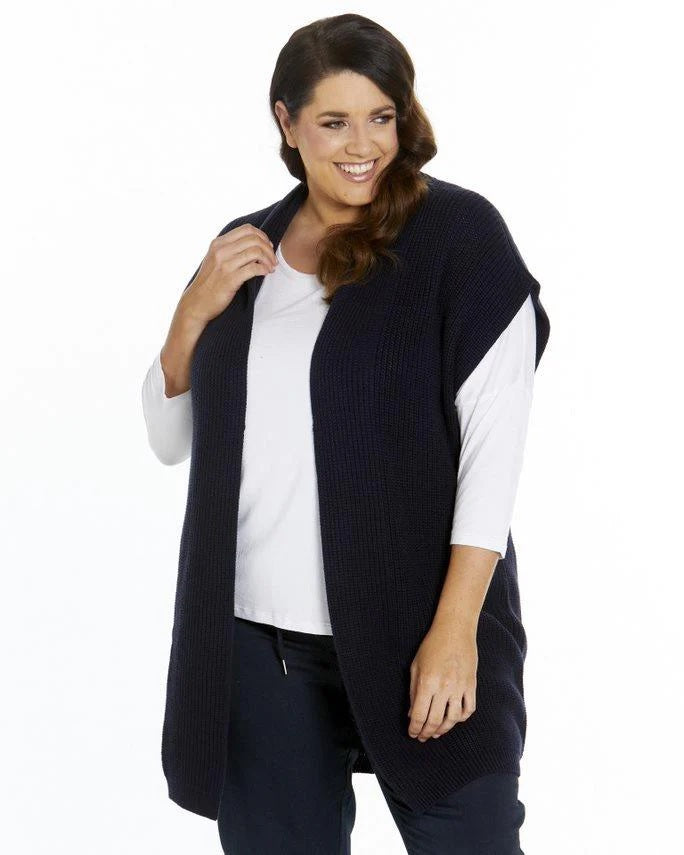 Allegra Knitted Capelet - Dark Navy