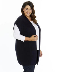 Allegra Knitted Capelet - Dark Navy