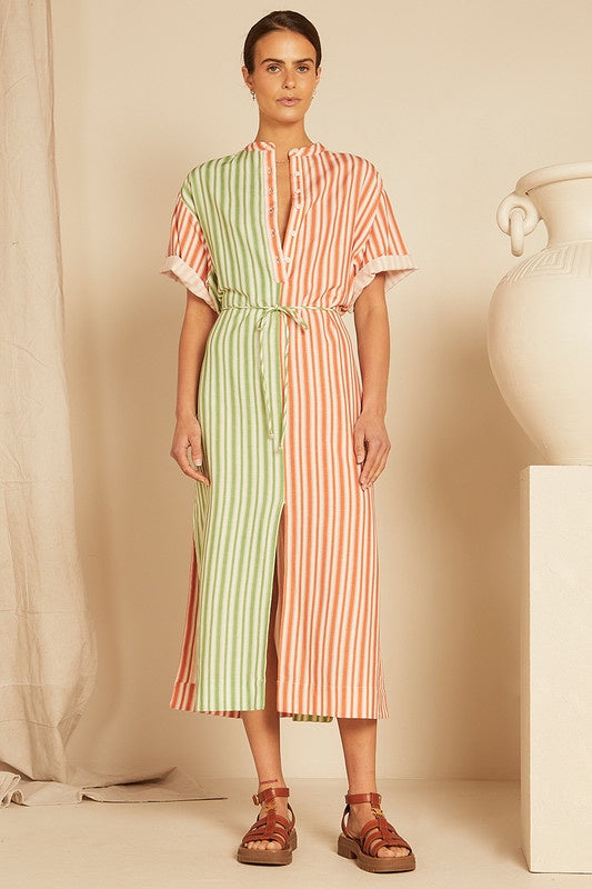 Pool Midi Dress - Mint/Coral