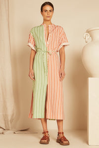 Pool Midi Dress - Mint/Coral