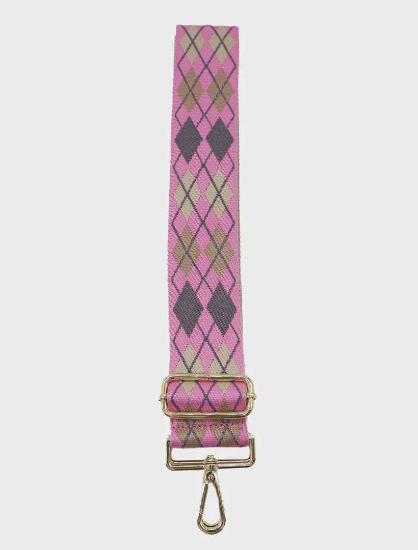 Webbing bag Strap Argyle Pink