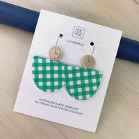 Emerald Ginghman Bell Circle Earrings
