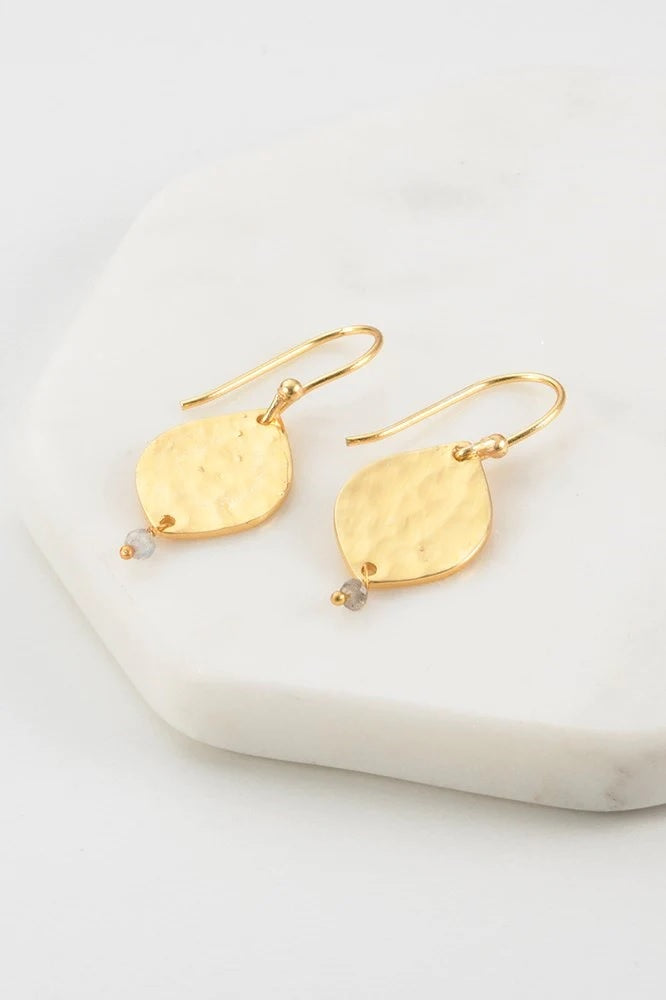 Jade Earrings Gold Labradorite