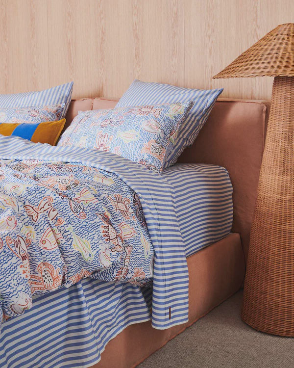 Seaside Stripe / King Fitted Sheet