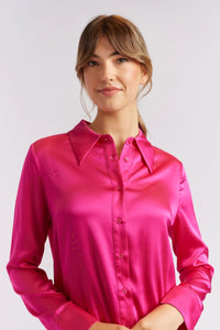 Primrose Silk Shirt - Magenta