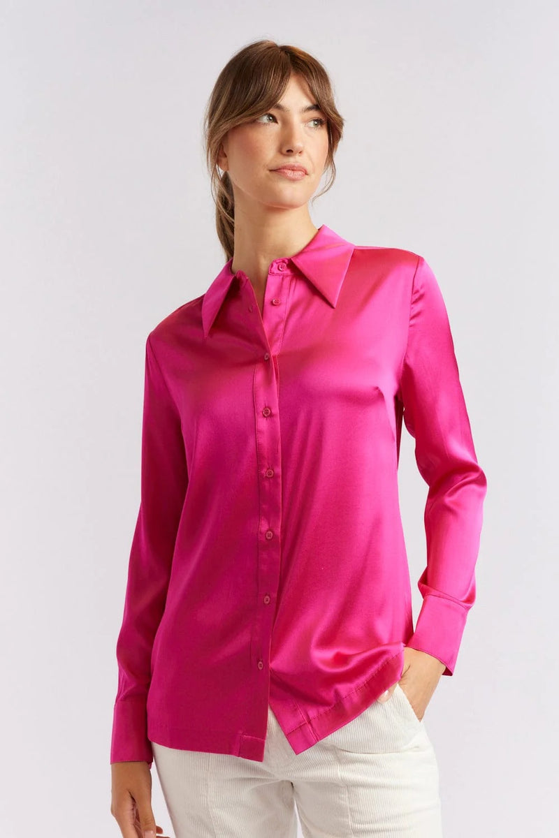 Primrose Silk Shirt - Magenta