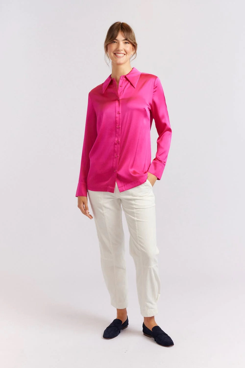 Primrose Silk Shirt - Magenta