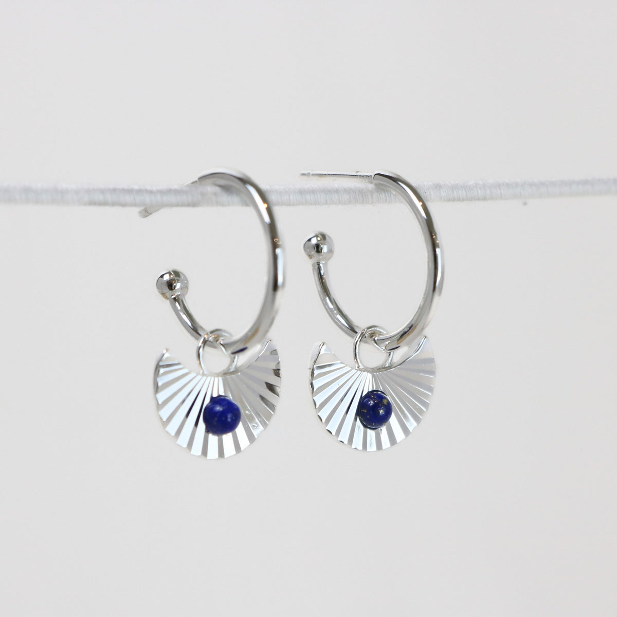 Moon Gazer Earrings Silver/Lapis Lazuli