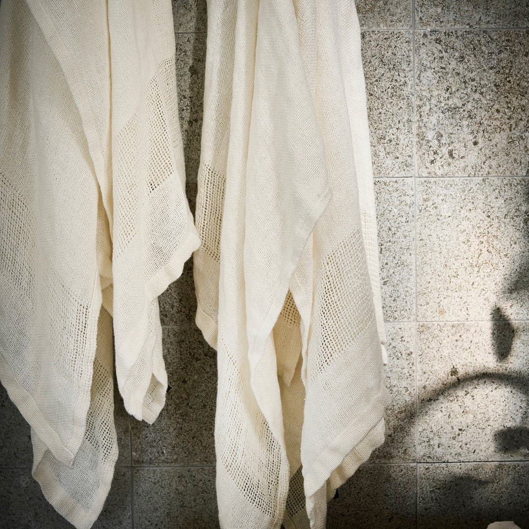Mayla 100% Linen Bath Towels Ivory / Set of 2