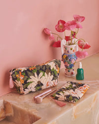 Dreamy Floral Velvet Cosmetics Purse