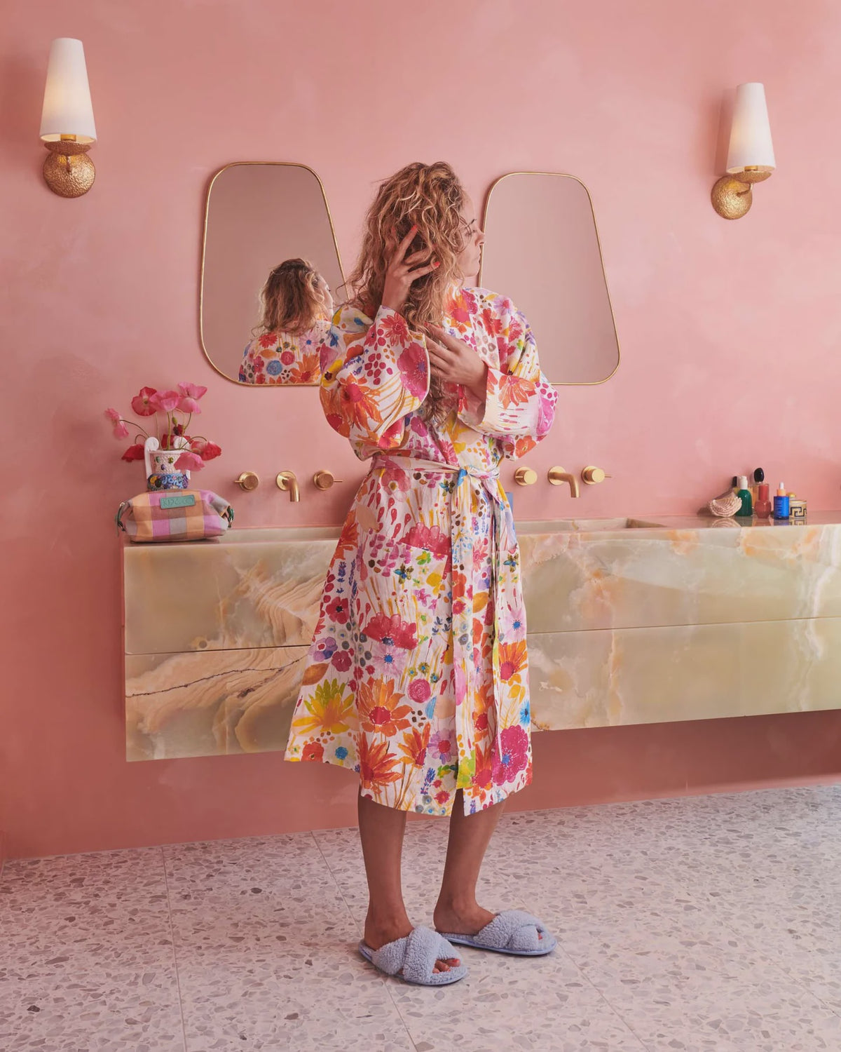 Field Of Dreams In Colour Linen Robe