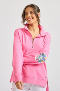 The Collar Sweatshirt - Hot Pink/Floral